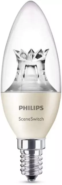 Philips Szenenschalter LED E14 Edison Schraube Kerze Glühbirne 3 Schritte Dimmen 40 W