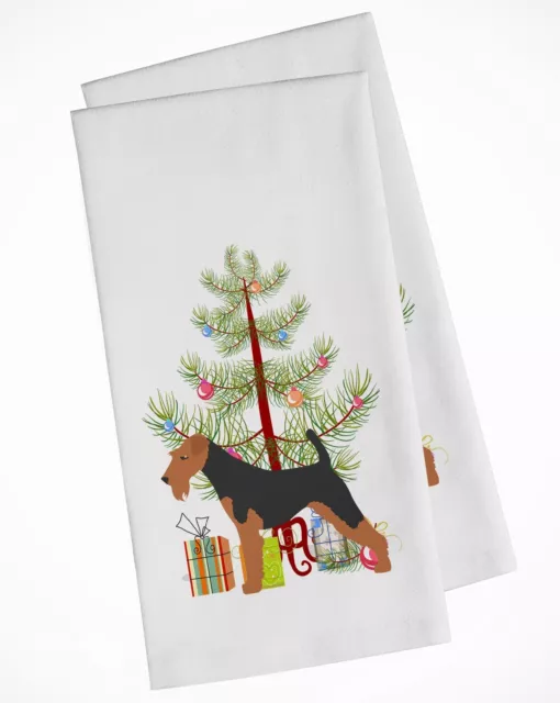 Welsh Terrier Merry Christmas Tree Kitchen Towel Set BB2903WTKT-SUK