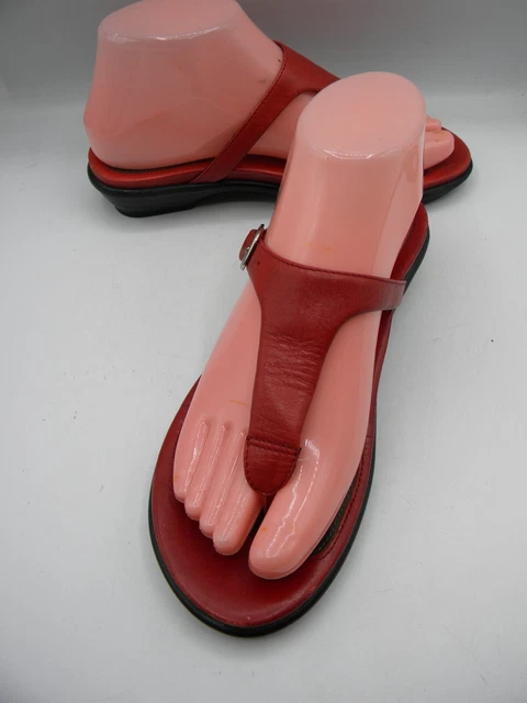 DANSKO Ceres Red Leather Slip On Flip Flop Slide Thong Sandal Size EU 36
