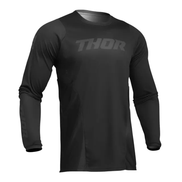 Thor 2024 Pulse Blackout Black Motocross Jersey Shirt MX Quad Enduro ATV