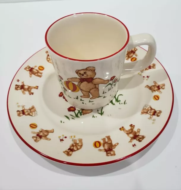 Mason's Ironstone Teddy Bears 1984 Child's Plate & Cup Set Made in England