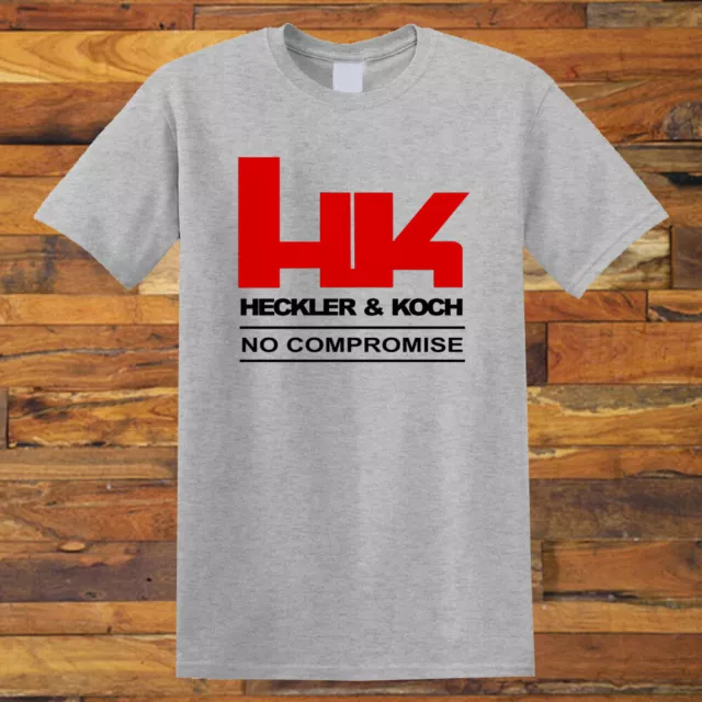 HECKLER & KOCH HK No Compromise Logo Men's Grey T-Shirt Size S to 5XL ...