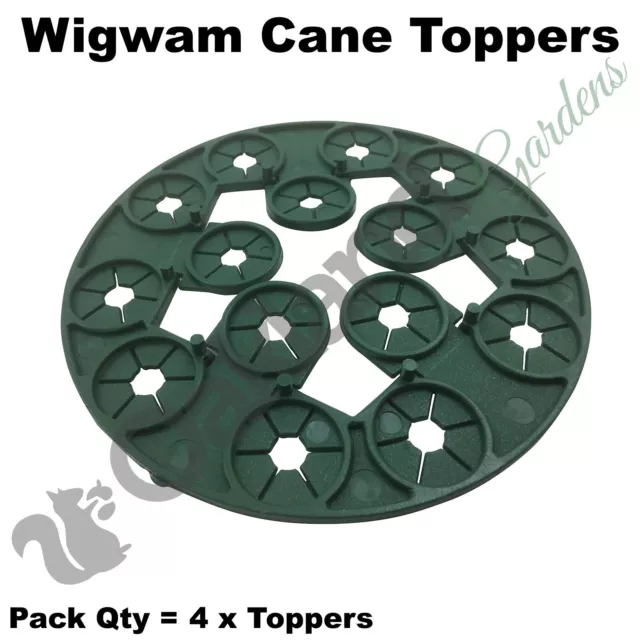 Wigwam Support Garden Bean Sweet Pea Cane Caps Grips Bamboo Plant Holder Qty= 4