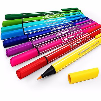 Astuccio da 15 Stabilo pointMax Penna con Punta in Nylon Colori Assortiti 