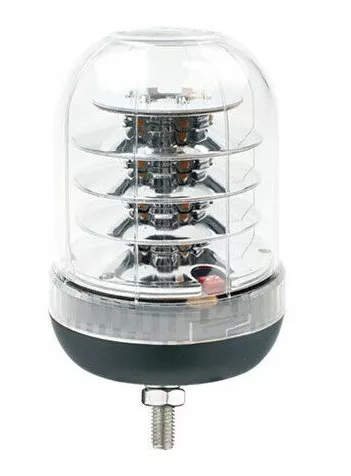 Durite 0-445-26, Single Bolt Clear Lens LED Amber Beacon - 12/24V