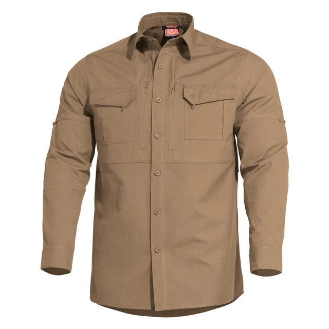 Duohropke Chemise d'extérieur à manches longues pour homme, safari, loisirs, protection UV, chemise fonctionnelle, respirante, chemise de sport, chemise boutonnée, chemise de randonnée, chemise de