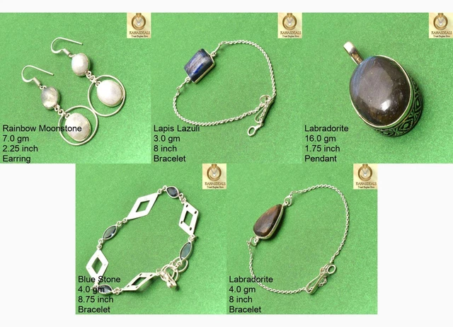 Rainbow Moonstone Wholesale Bulk 5pc Combo Pendant Jewelry CMB-57981_85