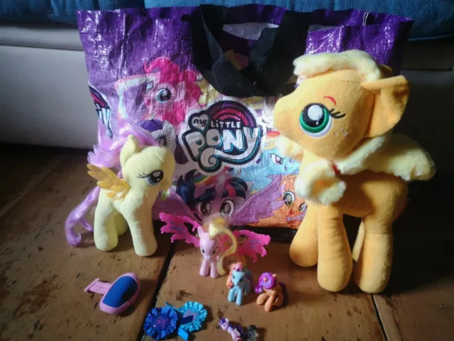 My Little Pony Action Figures soft plush Cuddly toys Reusable Bag bundle MLP