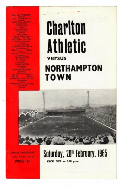 Charlton Athletic v Northampton Town - 1964-65 Division Two - Football Programme