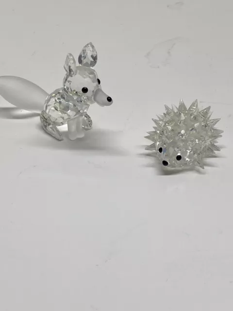 Swarovski Kristall Figur++Fuchs + Igel++