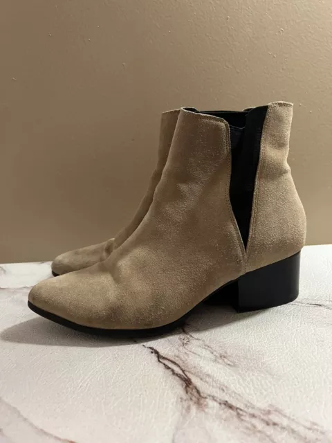 UO URBAN OUTFITTERS Tan Suede Chelsea Size 7 Pullon Ankle Boots Women’s