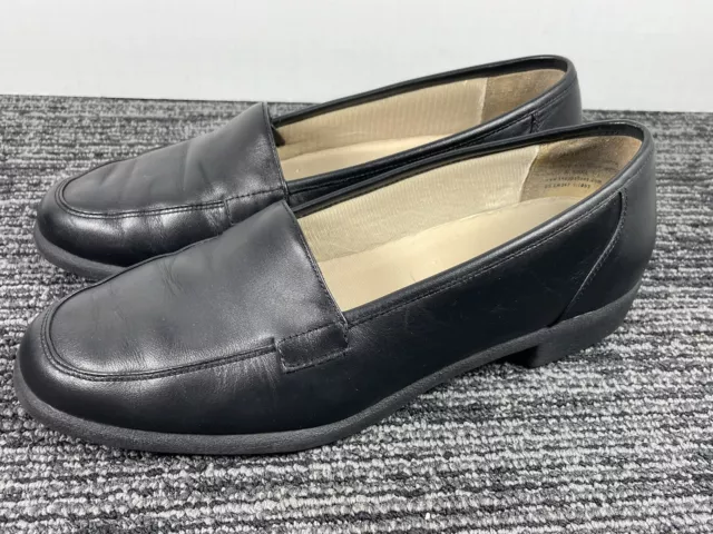 🔥 Grabbers Knapp Women’s Slip Resistant Black Leather Slip On Shoes • Sz 9 W