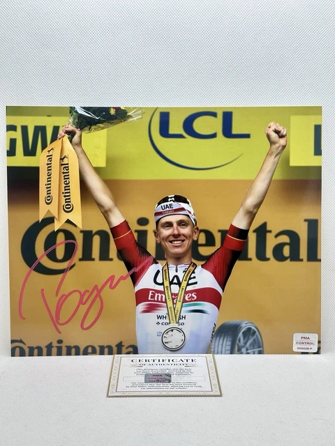 TADEJ POGACAR UAE Team Cycling Genuine Rare Hand Signed Certificate 8X10 Coa EUR 49,00 - ES