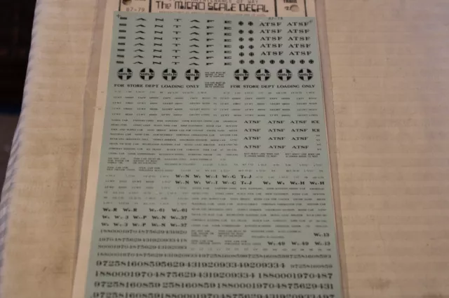 HO Scale Microscale, Santa Fe Maintenance of Way Decal Set, #87-79