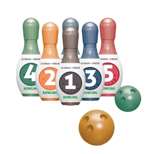 Bowling Set Kids with 6 Pins & 2 Soft Bowling Game for Kids