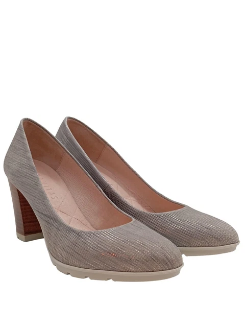 Escarpins Femme Hispanitas En Cuir Et Tissu - Blanc Et Noir - Talons 5.5 Cm - Pointure 37 - Occasion Très Bon état