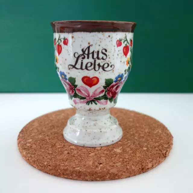 PHARISÄER Milch Kakao Becher Pokal - Aus Liebe - 70er Jahre Vintage handgemalt