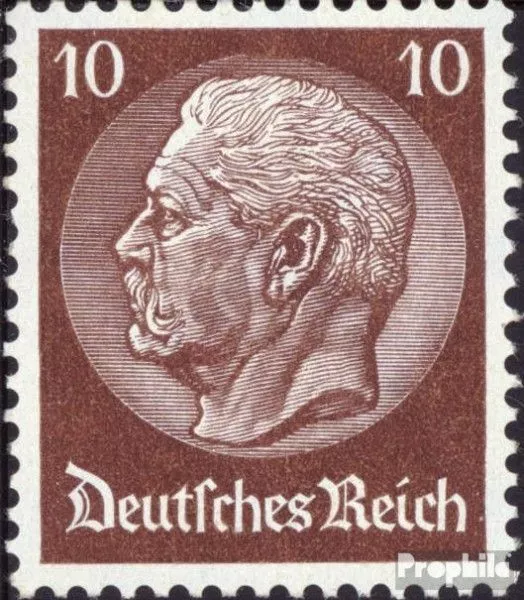 Deutsches Reich 486 mit seltenem Wasserzeichen Waffeln mit Falz 1933 Hindenburg