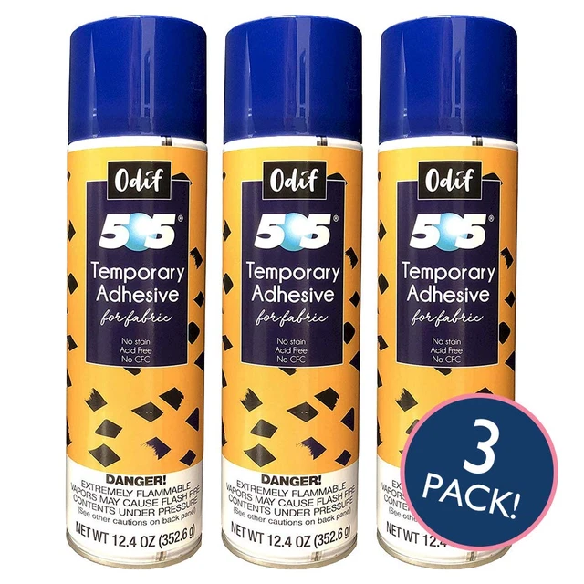USA 505 Spray & Fix Temporary Fabric Adhesive 3/Pk-12.4Oz, 3 Pack