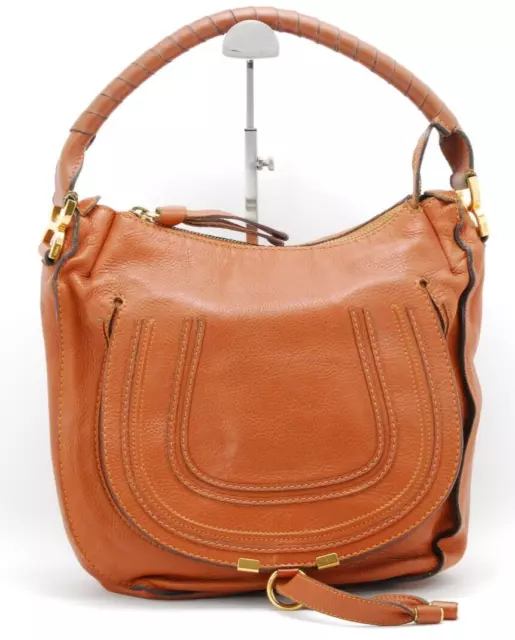 Chloe Marcie Hand Bag Shoulder Bag Medium Leather Brown #A199