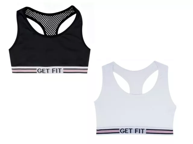 Girls Kids Crop Top Vest Dance Gym Yoga Sports Training Bra Tank Top