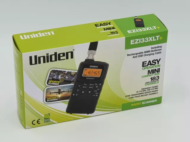 Uniden Bearcat EZI33 XLT PLUS Handheld Air Marine VHF Scanner Receiver Airband