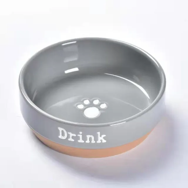RM-P-003/“Milk Time!” Pet Bowls/Ceramic/Pet Bowls/Small -Dog & Cat/6.5 inches