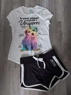 NWT Girls Justice Dolphin Shorts Size 7/NWOT Puppy Top Size 6/7 (100) Outfit