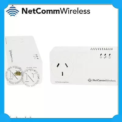 NetComm NP511 500Mbps Powerline Kit with AC Pass-through+Connect with Ethernet