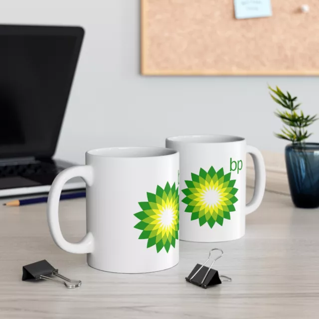 Bp British Petroleum Oil 11oz Coffee Tea White Mug