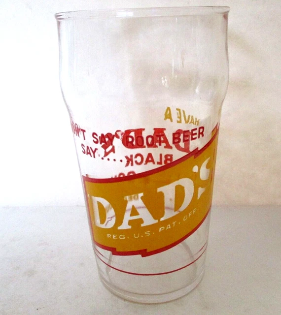 Vintage Dad's Root Beer glass with the syrup line  5"