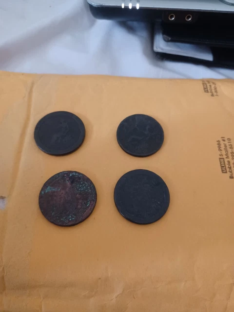 4 Old Coins, I Believe Cartwheel Pennies