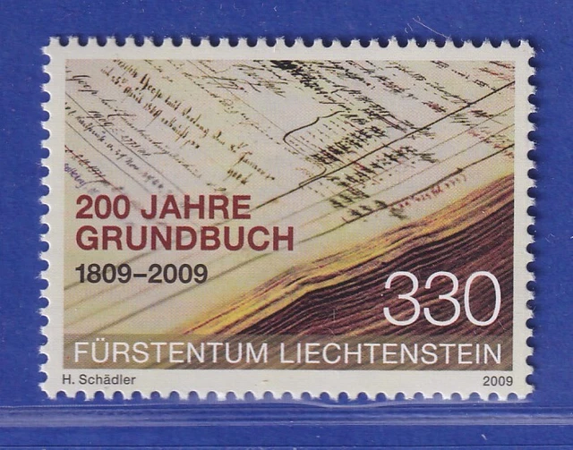 Liechtenstein 2009 200 Jahre Grundbuch Grundbucheinträge Mi.-Nr. 1512 **