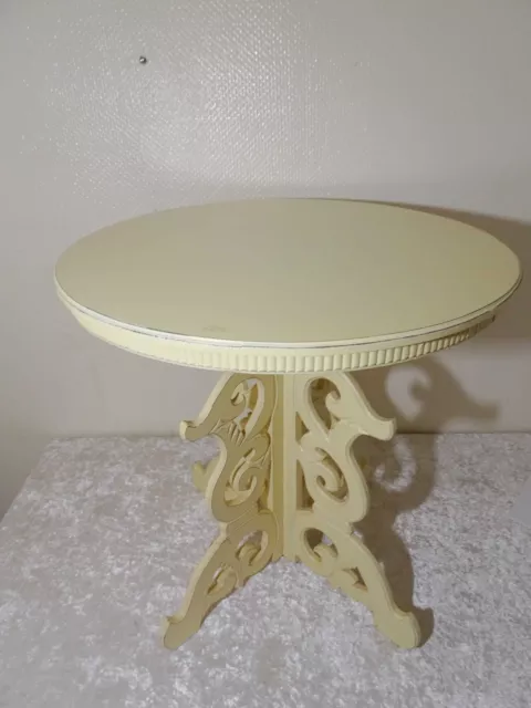 Redondo Madera Mesa Auxiliar Estilo Vintage Diseño Shabby Chic - Altura Aprox.
