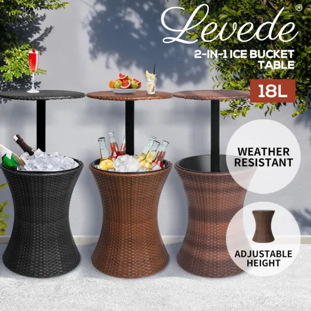 Levede Cooler Ice Bucket Table Bar Outdoor Setting Furniture Patio Pool Storage