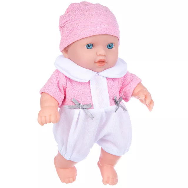 Silikon Reborn Baby Puppen mit Kleidung bewegliche Gliedmaßen Design für Kind (rosa) 3