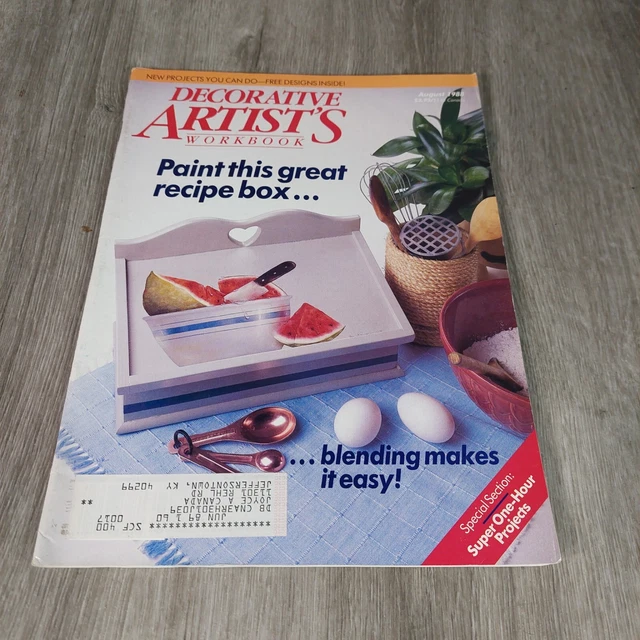 Libro de Trabajo de Artistas Decorativos Agosto 1988 Pinta esta Gran Caja de Recetas