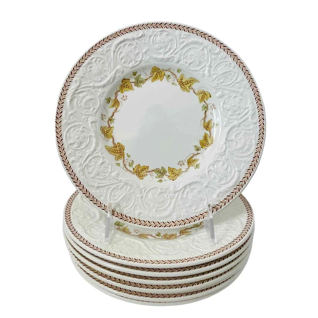 Vintage Wedgwood Patrician Golden Ivy Salad or Dessert Plates. Set of 8
