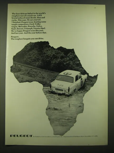 1968 Peugeot Cars Ad - The East African Safari is the world's roughest test