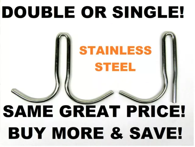 NEW!! STAINLESS Component Hardware S/S DOUBLE OR SINGLE Sliding Pot Rack Hook FR