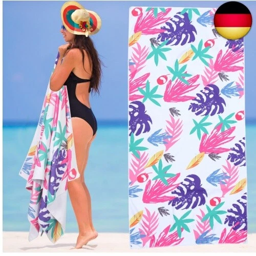 HOJKOUD Strandtuch, 160x80cm großes Strandtuch, Badetuch, mikrofaser
