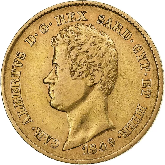 [#1211821] ITALIAN STATES, SARDINIA, Carlo Alberto, 20 Lire, 1849, Genoa, Gold,