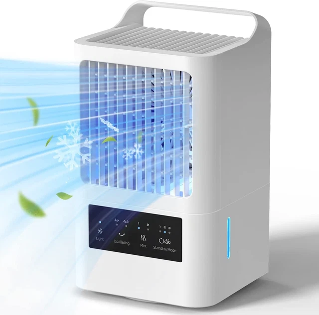 OMISOON Climatiseur Portable, Climatiseur Mobile Silencieux 800 ml, 4 en 1 Refro
