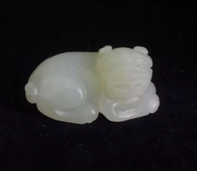 Fine Old Chinese Hand Carving PiXiu Statue Natural Nephrite Jade Pendant