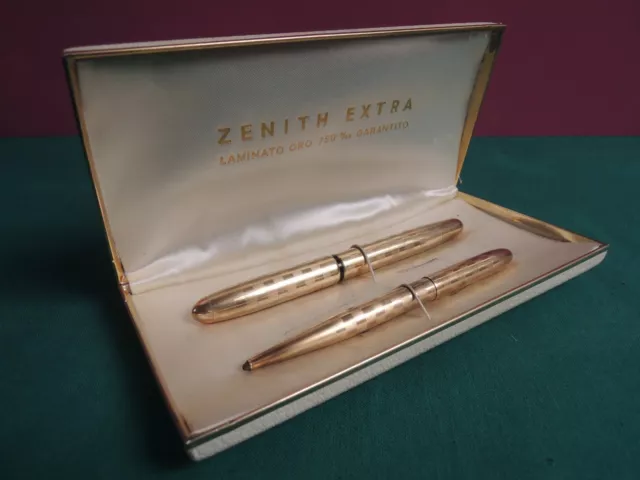 Zenith Penna Stilografica + Portamina  Laminata  Oro 750 + Box Fountain Pen