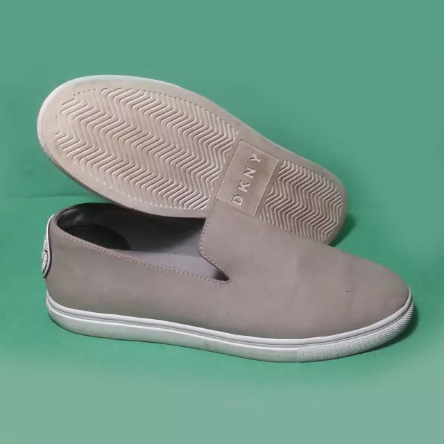 DKNY Women Leather Slip-On Shoes Heather Gray Size 8 M / 38.5B Rubber Sole