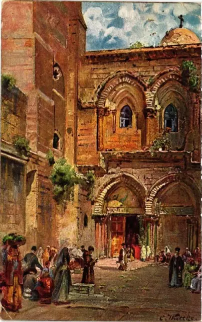 CPA AK Eingang zur Grabeskirche ISRAEL JERUSALEM (761263)