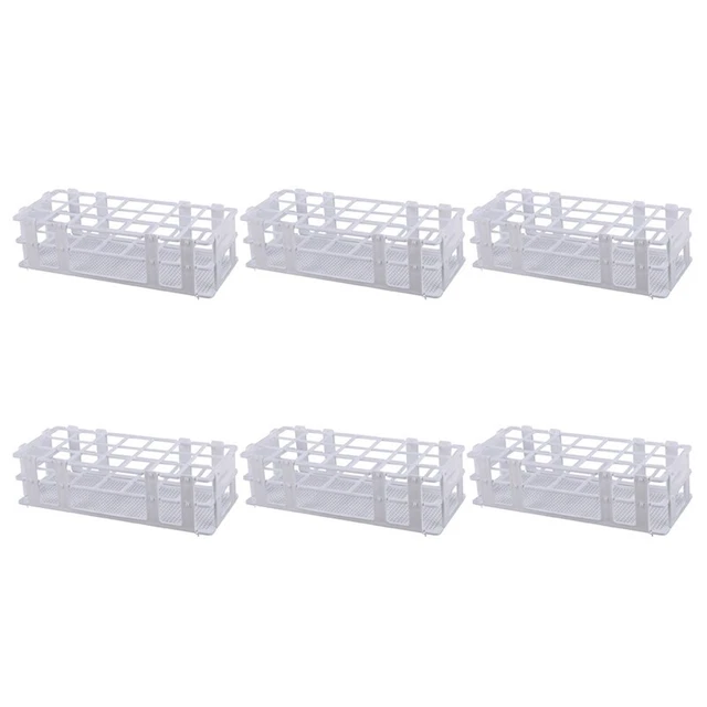 Lot De 2 Supports De Tubes à Essai 6 Trous - Porte-Éprouvettes Plastique Jaune 22mm