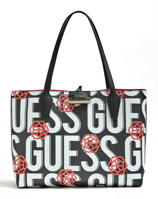 GUESS BOBBI INSIDE Out Tote Black Coral borsa da donna borsa a