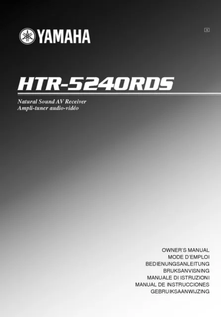 Yamaha HTR-5240-RDS Receiver Owners Manual